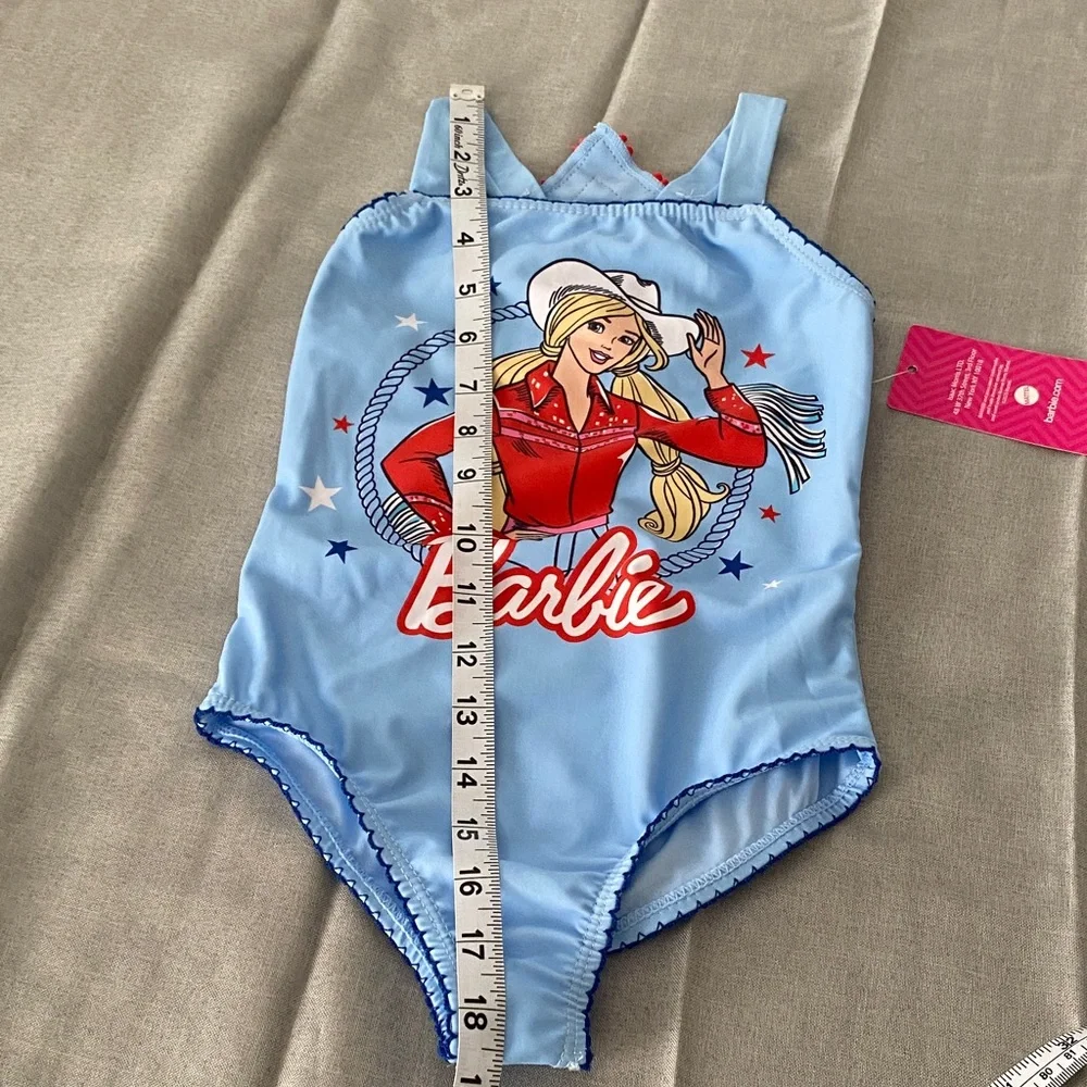 Barbie Girls Light Blue Kids Swimwear with Red Accents
